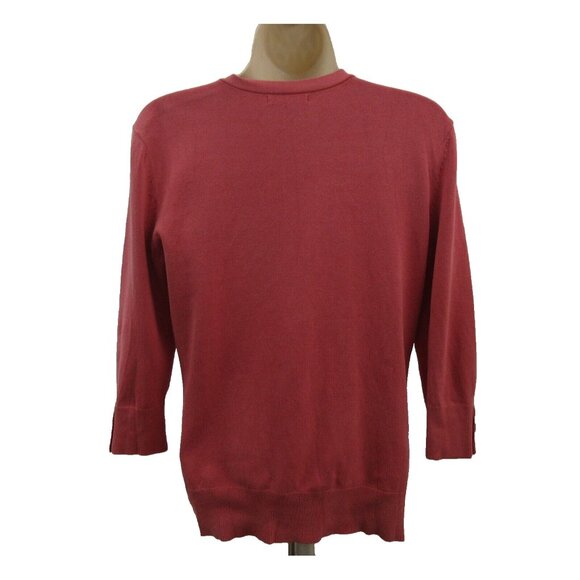 New York & Company Cardigan Sweater Womens Small V-Neck Silk Blend 3/4 Sleeves - Picture 2 of 5